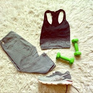 Zella Gray Stripe Crop Leggings